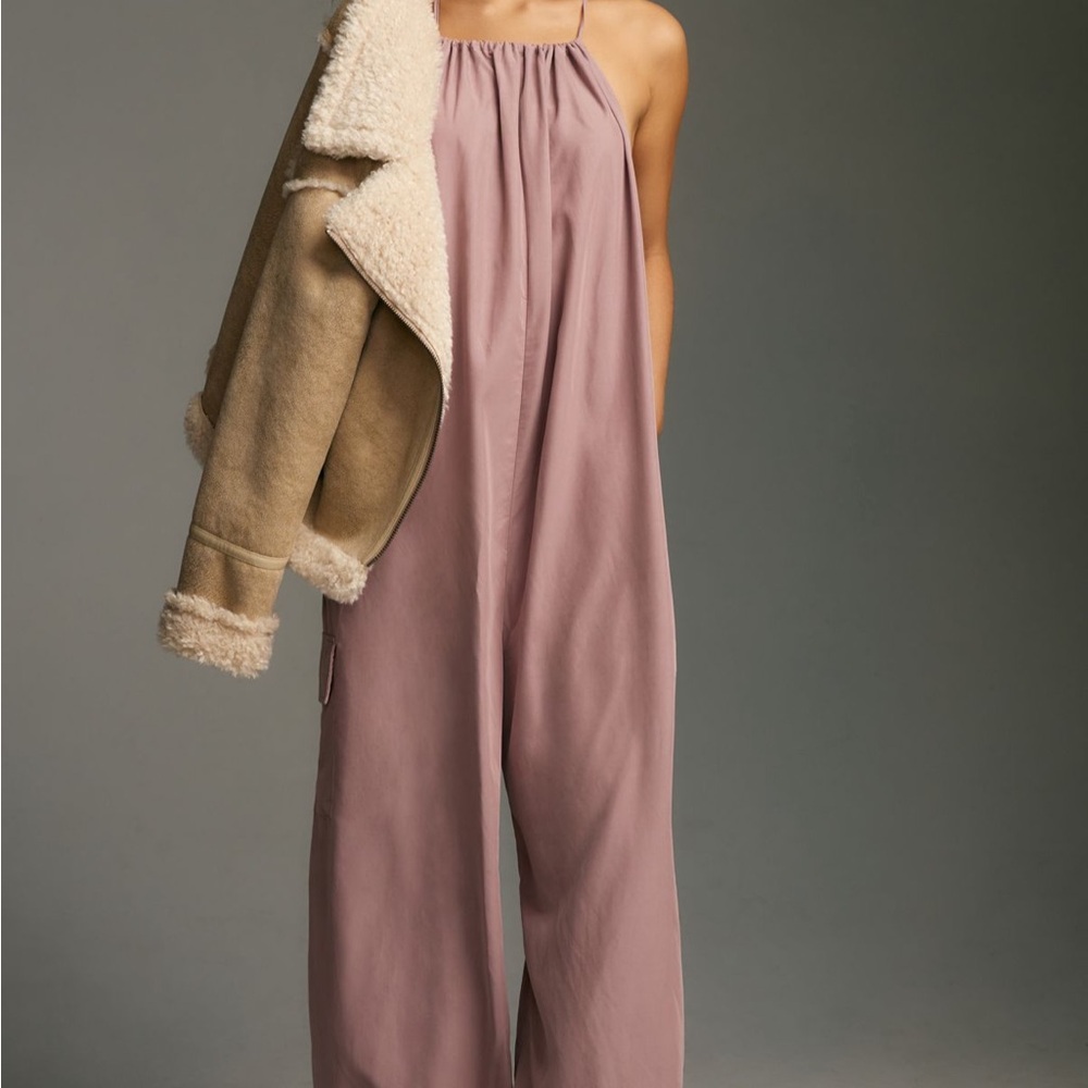 Anthropologie Sleeveless Mauve Wide-Leg Jumpsuit Size XXS/XS